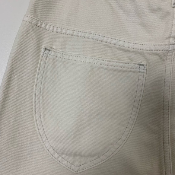 We The Free Fringe Scoop Hem Denim Mini Skirt Size 27 Cream - Picture 4 of 10